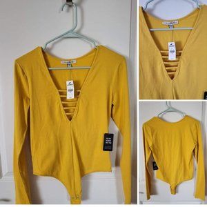 EXPRESS Yellow Bodysuit